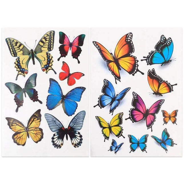 Set of 7 Butterfly Design Car Stickers for Vehicle Decoration - colorful butterfly decals for car exterior customization