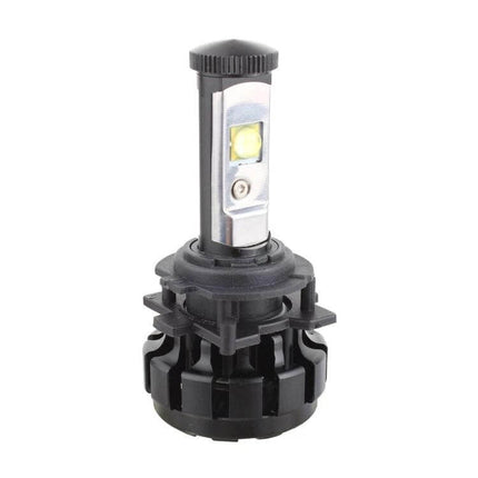 H7 LED Headlight Retainer Adapter For Mazda CX-5 CX-7 front view of black plastic and metal adapter securing H7 LED bulb in stock housing