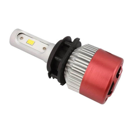 H7 LED Headlight Retainer Adapter For Mazda Vehicles installed on aftermarket H7 LED bulb showing adapter and cooling fins