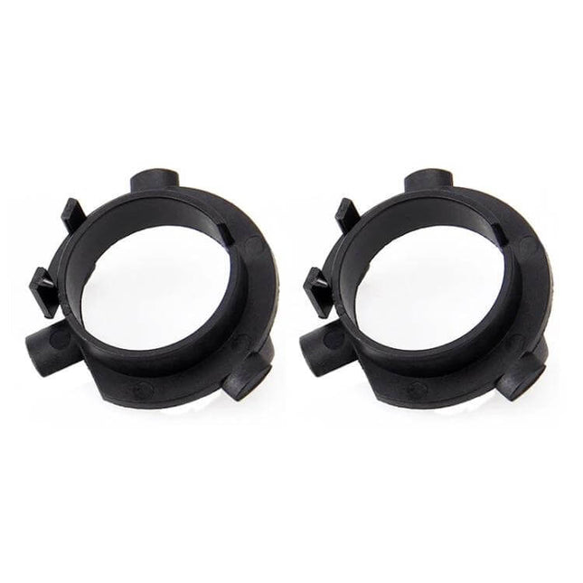 H7 LED Headlight Bulb Retainer Adapter For Kia Sorento Sportage – pair of black plastic H7 LED headlight retainers for halogen-to-LED conversion