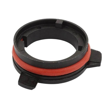 BMW 5 Series LED Headlight Bulb Holder Adapter for LED Upgrades - black plastic adapter with red seal for D2/D4 LED bulbs