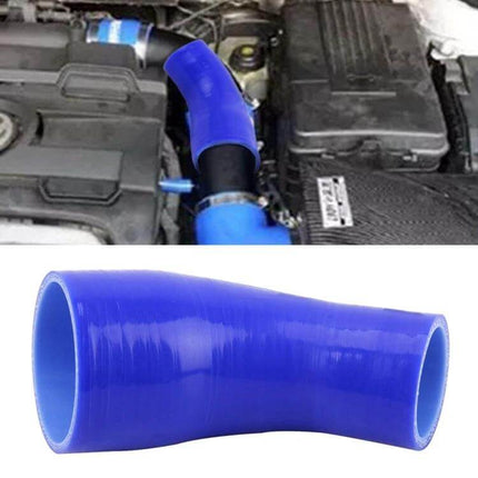 Universal 83 to 89mm 45 Degree Silicone Air Intake Elbow Tube - blue silicone 45° elbow for engine bay routing, heat-resistant connector, 83–89mm fit
