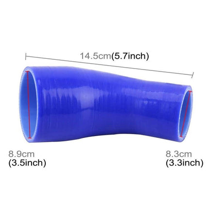 Universal 83 to 89mm 45 Degree Silicone Air Intake Elbow Tube - blue 45° silicone elbow 83–89mm connector, 14.5cm length, heat-resistant intake adapter