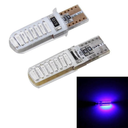 Car Clearance Lights 2 Pack Exterior LED Lamps for Vehicles - 2-pack compact T10 LED clearance lamps in white housing with purple night illumination