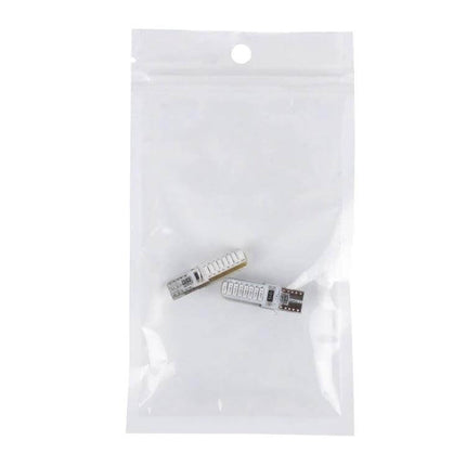 Car Clearance Lights 2 Pack Exterior LED Lamps for Vehicles in clear resealable bag showing two small LED lamps, maintenance-free exterior vehicle lighting
