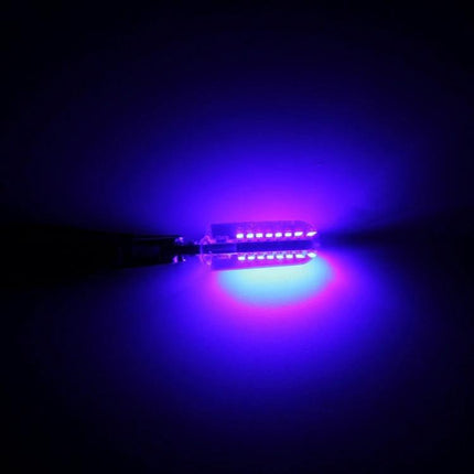 Car Clearance Lights 2 Pack Exterior LED Lamps for Vehicles glowing blue LED on reflective surface, low-profile 2-pack exterior lamp for trucks and vans