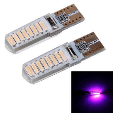 Car Clearance Lights 2 Pack Exterior LED Lamps for Vehicles - compact T10 LED bulbs, maintenance-free 2-pack for trucks SUVs vans campers, purple demo