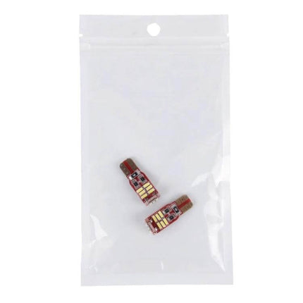 Car Clearance LED Lamp 2 Pack for Vehicle Exterior - two small red LED clearance lamps in clear resealable bag