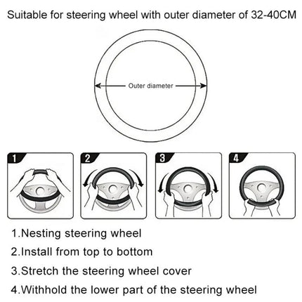 Crocodile Texture Rubber Steering Wheel Cover for Cars | Syndmart