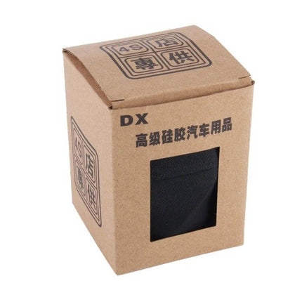 Universal Rubber Steering Wheel Cover with Distorted Lines Texture - black rubber cover in retail cardboard box, durable grip protection