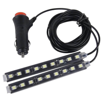 Car Interior LED Floor Light RGB Mood Lamp For Dash And Floor - dual LED strip kit with cigarette plug and long cable for ambient car lighting