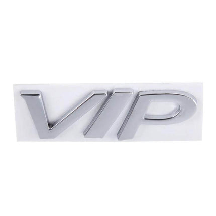 VIP Shape Shining Metal Sticker for Car Decoration - chrome VIP emblem metal sticker for car hood or door, durable easy-apply decorative badge
