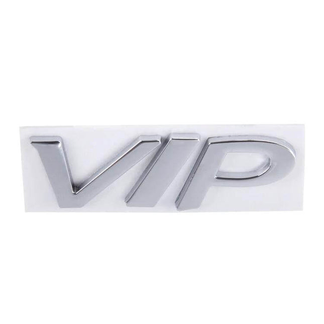VIP Shape Shining Metal Sticker for Car Decoration - chrome VIP emblem metal sticker for car hood or door, durable easy-apply decorative badge