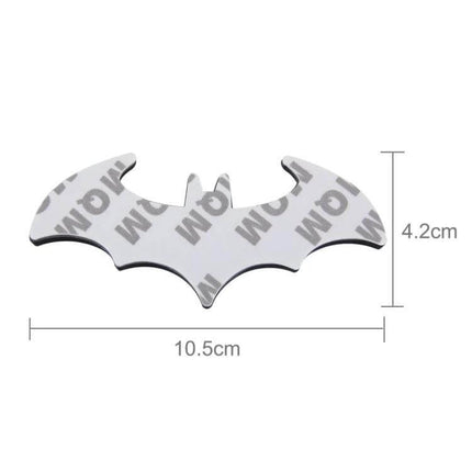 Bat-Shaped Shining Metal Decal for Everyday Car Styling - chrome bat car emblem 10.5cm x 4.2cm adhesive