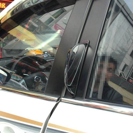 Right Side Wide Angle Blind Spot Mirror for Safer Driving attached to car side mirror showing wider field of view for lane changes