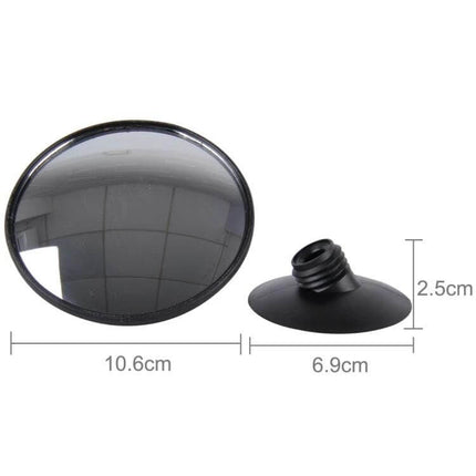Wide Angle Car Blind Spot Mirror for Enhanced Driving Visibility - round adhesive side mirror 10.6cm with 6.9cm base for improved lane and highway visibility
