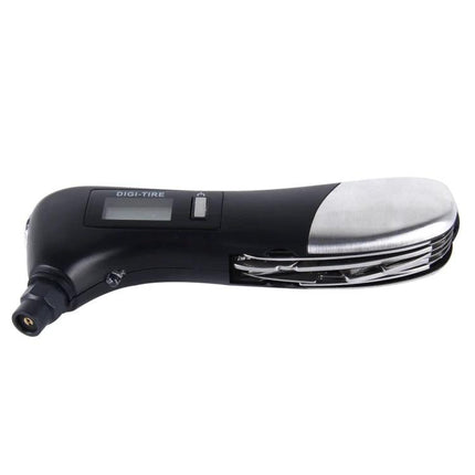 Essential Multi-Tool for Travel and Vehicle Safety - compact tire pressure gauge with fold-out tools and digital display for roadside use