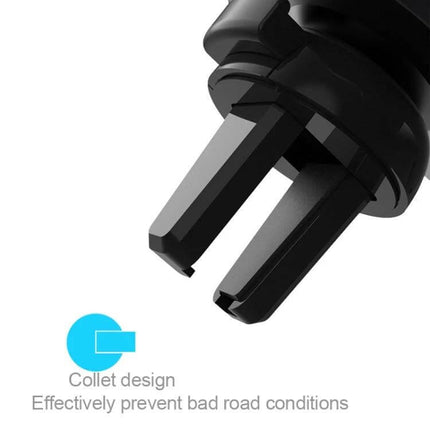 Gravity Car Mount Phone Holder with Litchi Texture Design, close-up of vent collet grip showing secure litchi-texture clamp for stable hands-free use
