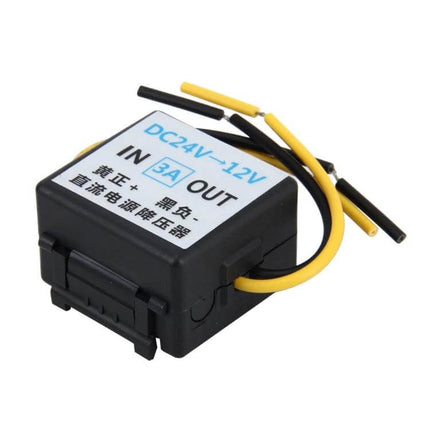 DC 24V To 12V Car Power Step-Down Transformer For In-Vehicle Use compact 3A converter for GPS dash cams and small electronics