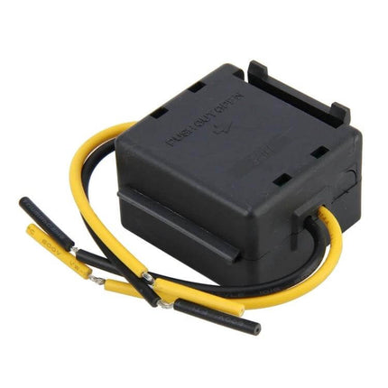 DC 24V To 12V Car Power Step-Down Transformer For In-Vehicle Use compact black converter with yellow and black wires for GPS dash cam