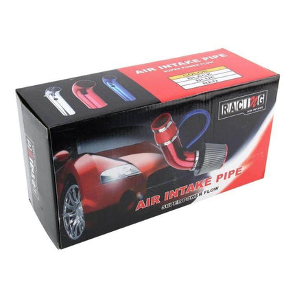 Universal Aluminium Air Intake Pipe For Most Vehicles - red boxed intake pipe kit with filter, universal fit aluminum alloy replacement