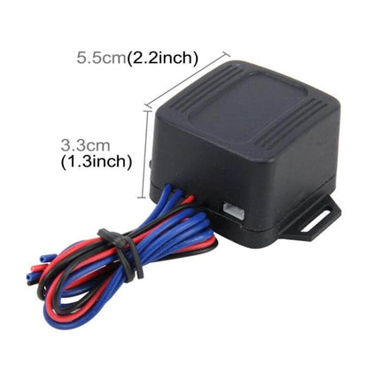 One-Button Start Switch With Blue Lighting For Car Engine - 12V relay box module with wiring harness, compact 5.5x3.3cm universal push-button starter accessory