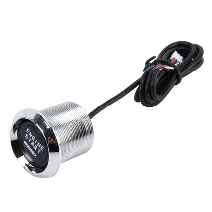 One-Button Start Switch With Blue Lighting For Car Engine - chrome 12V push-button ignition with wiring harness