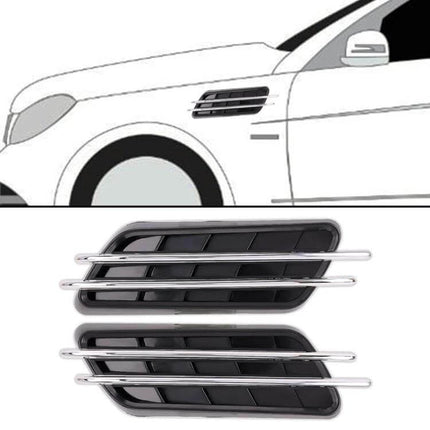 Set of 2 Random Car Styling Decorative Stickers for Easy Vehicle Decoration - black chrome side vent decals for bumpers and doors