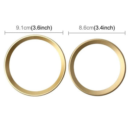 BMW 3 Series Steering Wheel Emblem Decoration Ring - gold decorative steering wheel emblem ring set (9.1cm and 8.6cm)