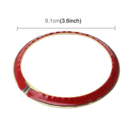 BMW 5 Series Decorative Steering Wheel Logo Ring - red gold trim 9.1cm decorative steering wheel ring for interior personalization