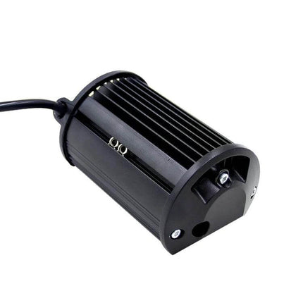 5 Inch Off Road Two Bar LED Work Light Waterproof Yellow rugged aluminum heat-sink housing close-up waterproof connector view