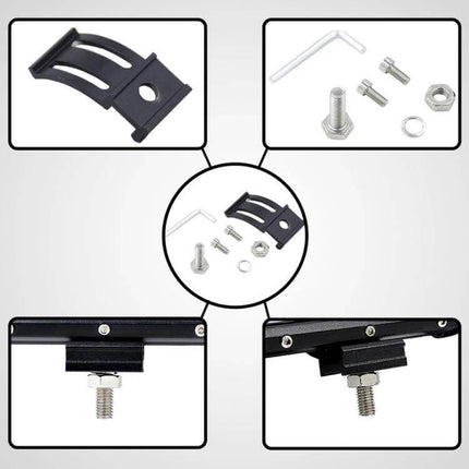 5 Inch Off Road Two Bar LED Work Light Waterproof Yellow mounting bracket and hardware kit close-up
