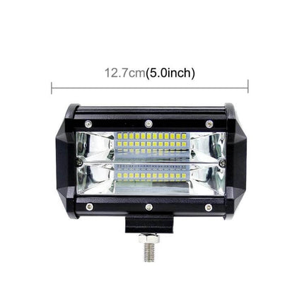 5 Inch Off Road Two Bar LED Work Light Waterproof Yellow shown front view with dual LED arrays, aluminum housing and mounting bolt