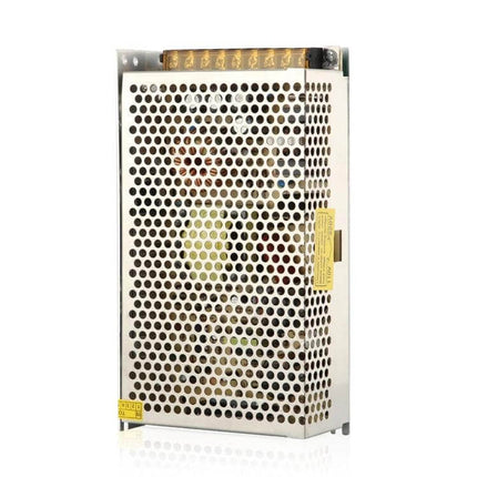 12V DC Power Adapter for AC 110V and 220V Conversion - perforated metal case switching power supply for indoor LED strips and electronics