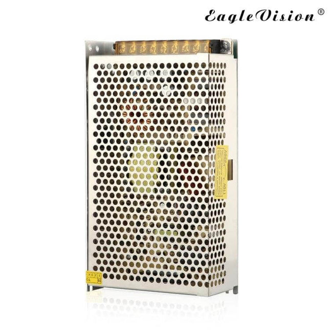 12V DC Power Adapter for AC 110V and 220V Conversion - slim perforated metal case 12V DC power supply for LED strips and indoor electronics