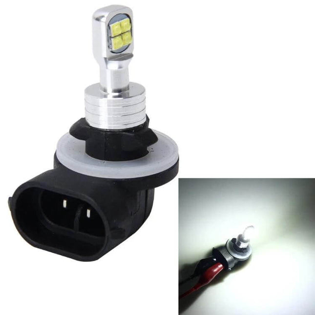 Led Car Fog Light Bright Bulbs 6000K White, 2 Pack Kit - close-up LED fog bulb with plug and illuminated beam