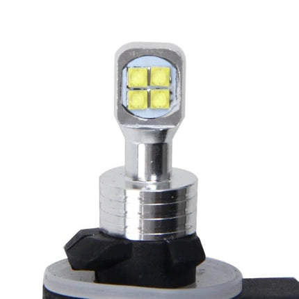 Led Car Fog Light Bright Bulbs 6000K White, 2 Pack Kit close-up of 4-LED fog bulb showing compact metal housing and plug