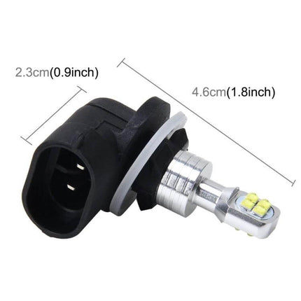 Led Car Fog Light Bright Bulbs 6000K White, 2 Pack Kit - compact LED fog bulb with plug, 4.6cm length, easy-install upgrade for improved visibility