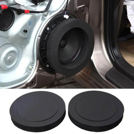 Adhesive Sound Insulation Cotton for Car Speakers, 19.5 cm installed around car door speaker to reduce vibration and road noise