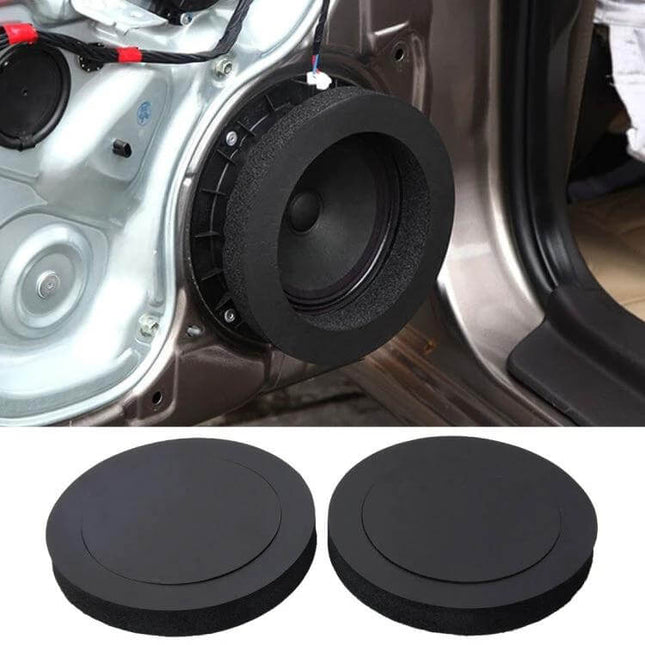 Adhesive Sound Insulation Cotton for Car Speakers, 19.5 cm installed around car door speaker to reduce vibration and road noise