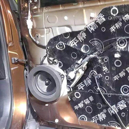 Adhesive Sound Insulation Cotton for Car Speakers, 19.5 cm applied around car speaker to damp vibrations and reduce road noise