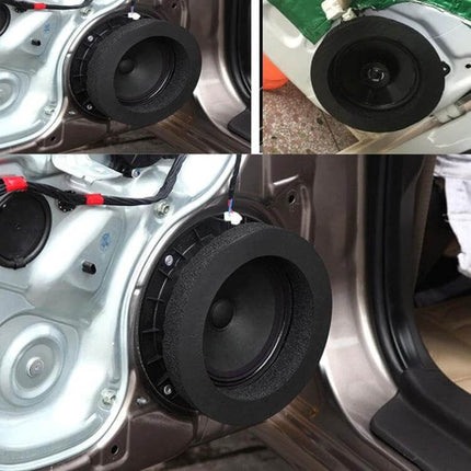 Adhesive Sound Insulation Cotton for Car Speakers, 19.5 cm installed around car door speaker to reduce vibration and external noise