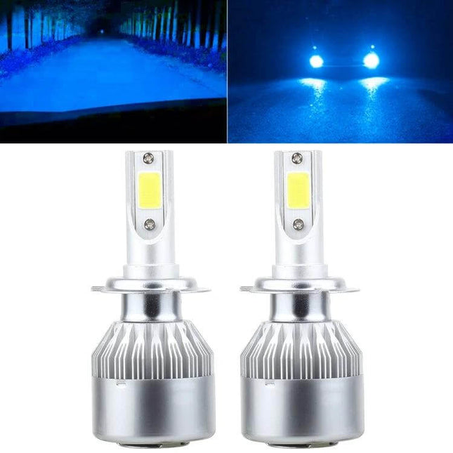 H7 LED Headlight 2 Pack For Cars Kit Easy To Install Fits Vehicles - aviation aluminum H7 bulbs, plug-and-play, improved night visibility