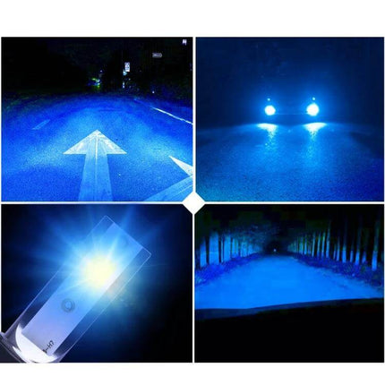H7 LED Headlight 2 Pack For Cars Kit Easy To Install Fits Vehicles - blue beam night road visibility, aviation aluminum housing, 2 bulbs per pack