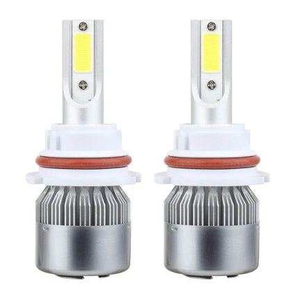 Car LED Headlight Kit For Clear Night Driving And Safer Visibility - pair of 6000K cool white LED replacement bulbs with heat sink