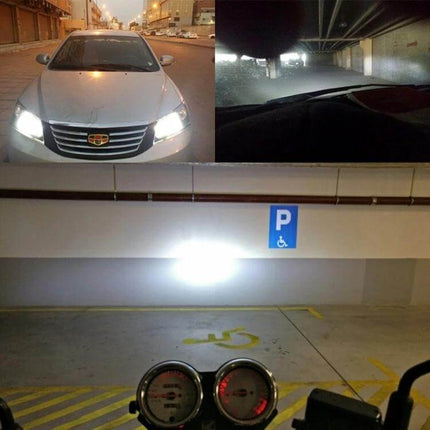 Car LED Headlight Kit For Clear Night Driving And Safer Visibility demonstrating 6000K cool white beam in street and parking garage views