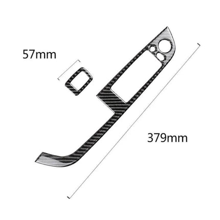 Carbon Fiber Decorative Panel for BMW Z4 Window Lift Design - carbon fiber trim with 379mm main piece and 57mm accent piece