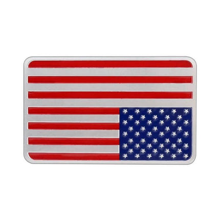 Rectangle Shaped USA Flag Decorative Sticker for Vehicles - aluminum alloy rectangular vehicle decal showing American flag for bumper or window