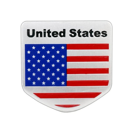 USA Flag Semicircle Shaped Decorative Car Sticker Design aluminum alloy semicircle patriotic car decal for rear window or bumper