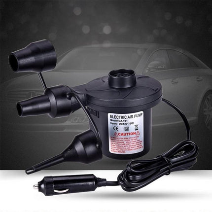 Compact Electric Air Pump for Travel and Daily Tire Needs - portable 12V inflator with cigarette lighter plug for car tires, bikes and sports balls